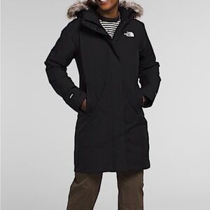 The North Face Men's Black Puffer Jacket with Fur Hood